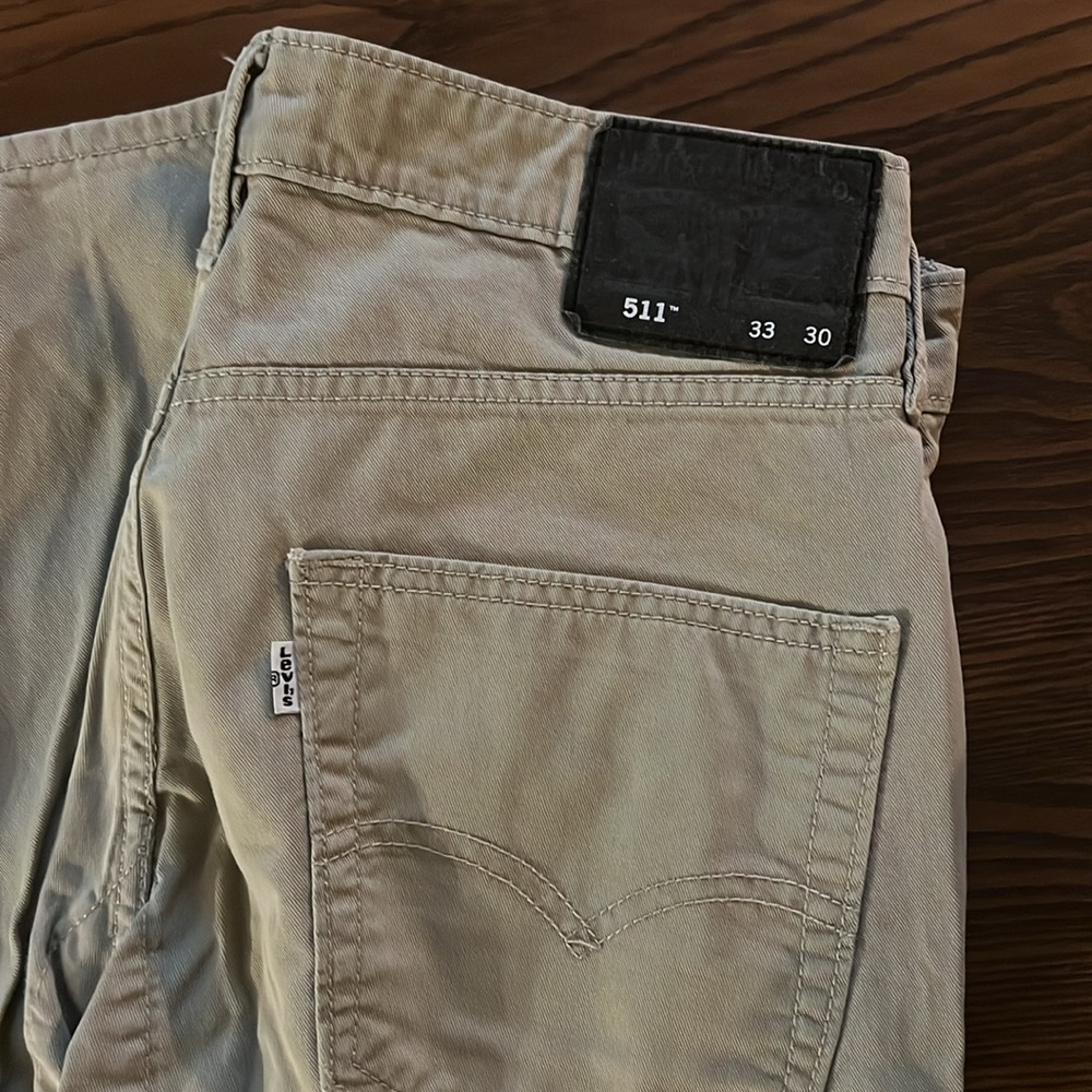 Levi’s 511 Denim Jeans, 33x30, Khaki/Tan